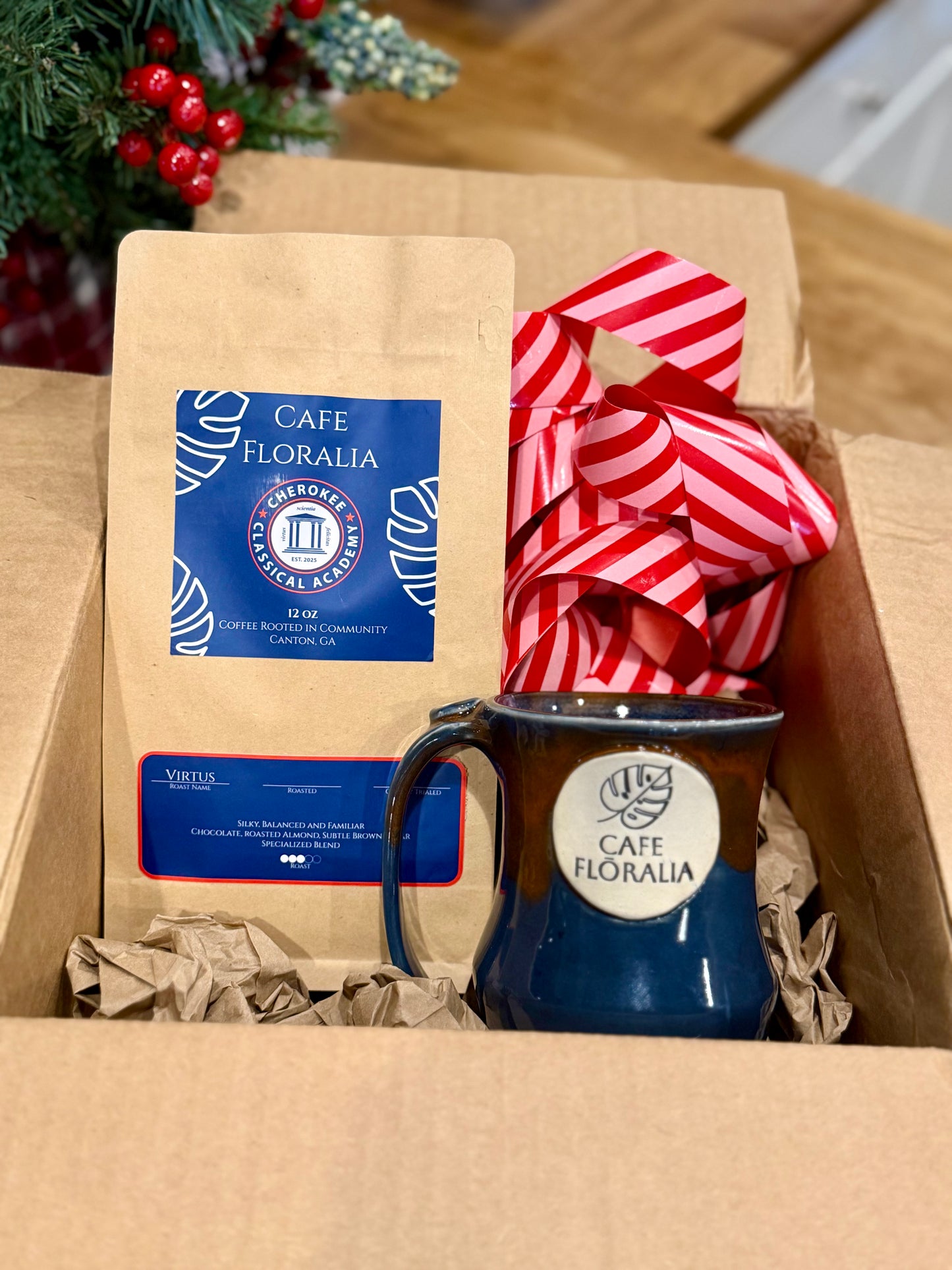 Cafe Floralia Virtus Roast CCA blend coffee bag