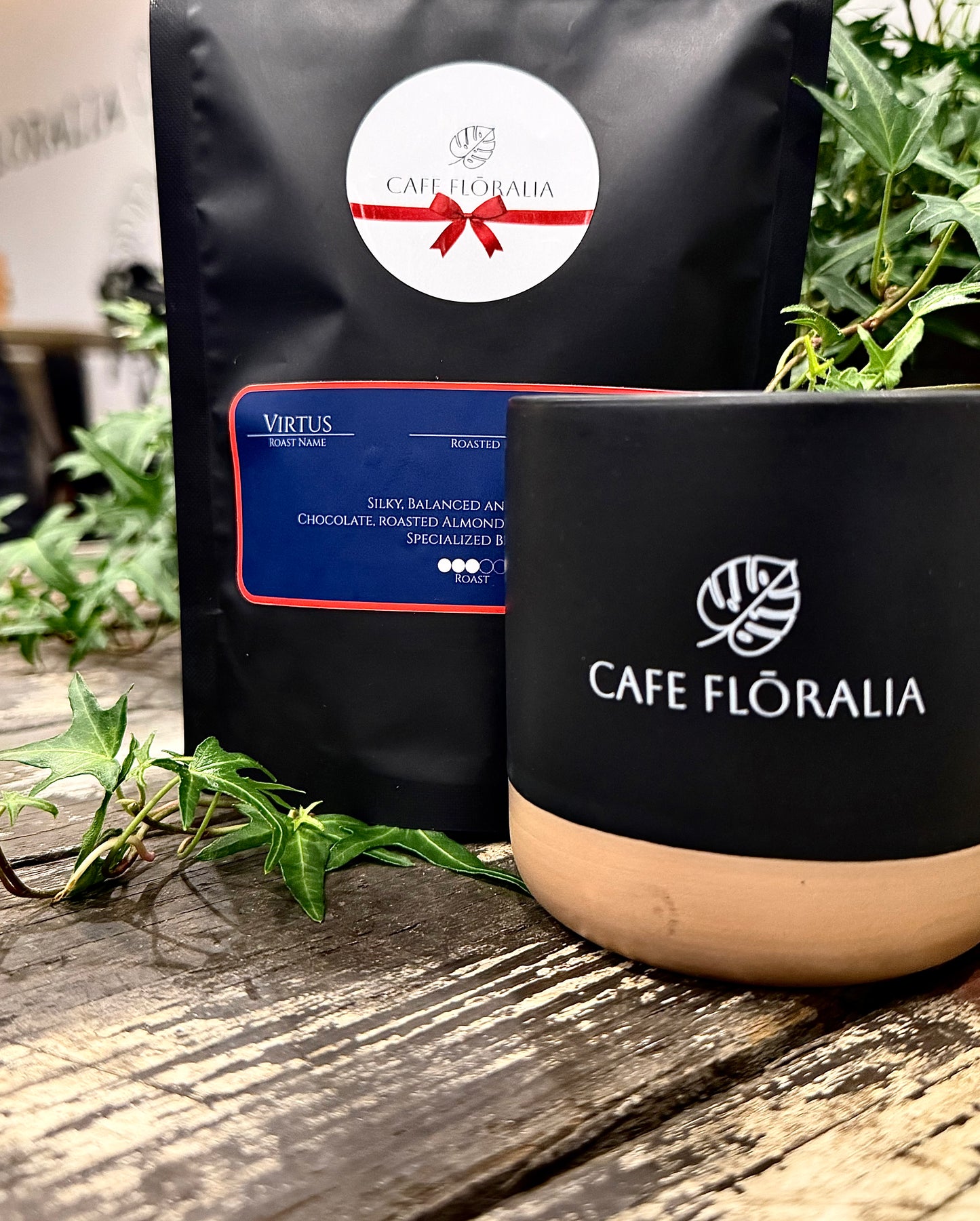 4 oz sample bag of Cafe Floralia Virtus Roast, CCA school fundraiser blend coffee