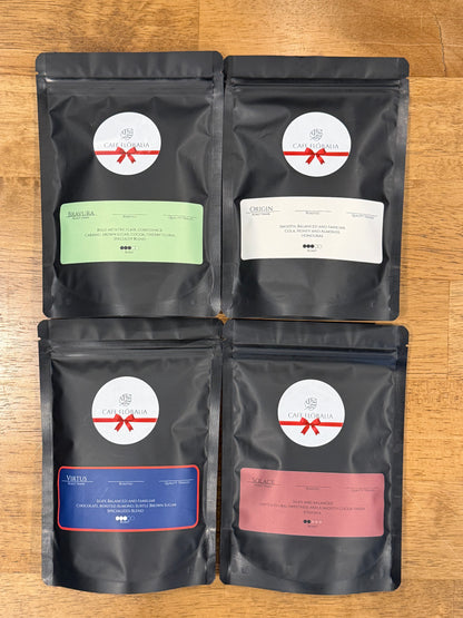 Cafe Floralia coffee sample pack with four 4 oz roasts