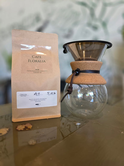 12 oz bag of Cafe Floralia Origin Roast coffee, Honduran medium roast